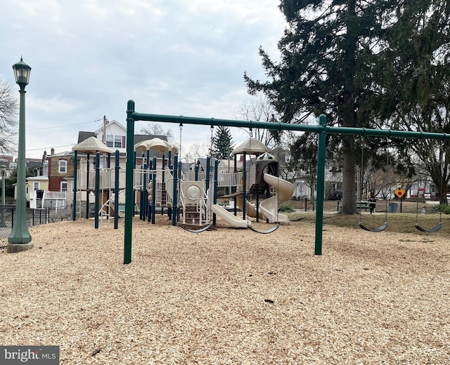 view of community jungle gym