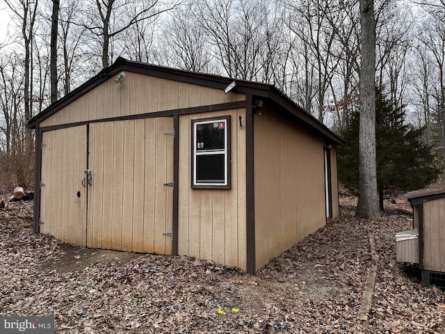 view of shed