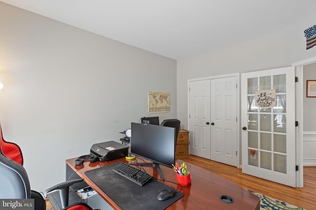 office featuring wood finished floors