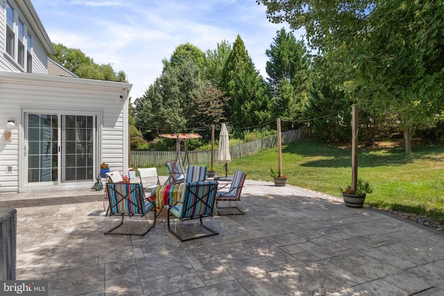 view of patio / terrace with fence