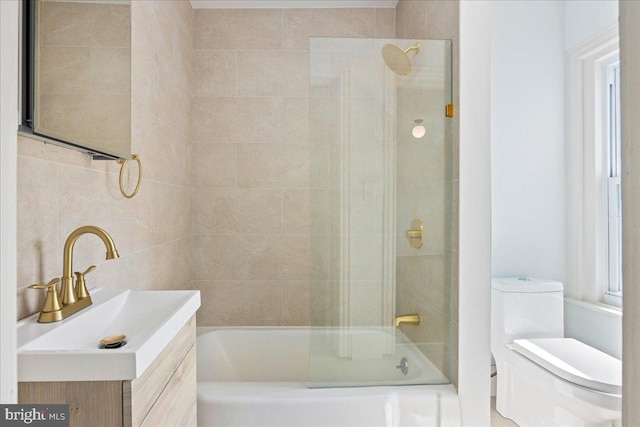 full bath featuring shower / bathing tub combination, a sink, and toilet