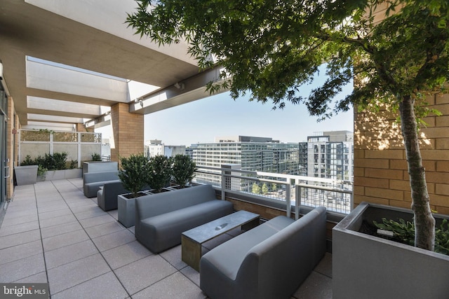 view of patio featuring a view of city