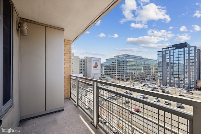 balcony featuring a city view