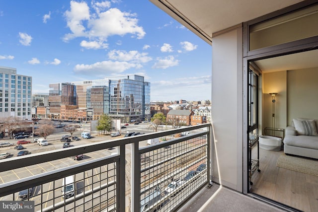 balcony with a city view