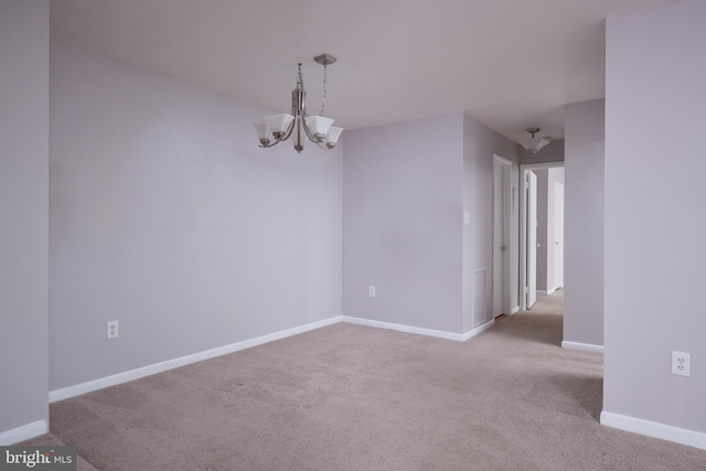 13213 Dairymaid Dr Unit 20, Germantown, MD 20874 - carpeted spare room with baseboards and an inviting chandelier