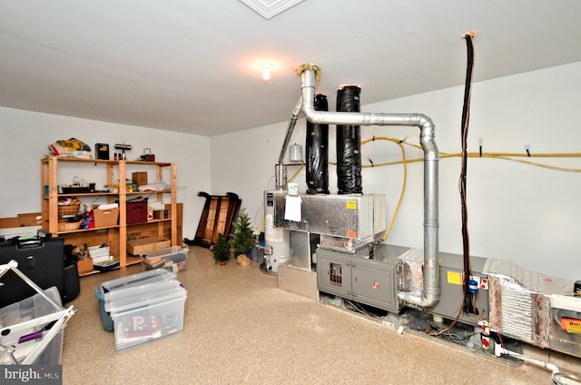 interior space featuring water heater