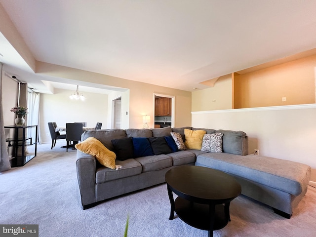 5572 Burnside Dr Unit 5572-3, Rockville, MD 20853 - carpeted living room featuring an inviting chandelier