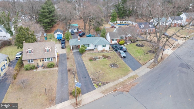 bird's eye view with a residential view