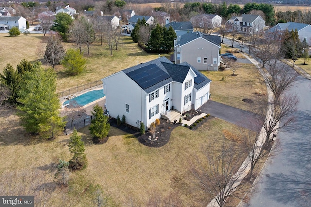 bird's eye view featuring a residential view