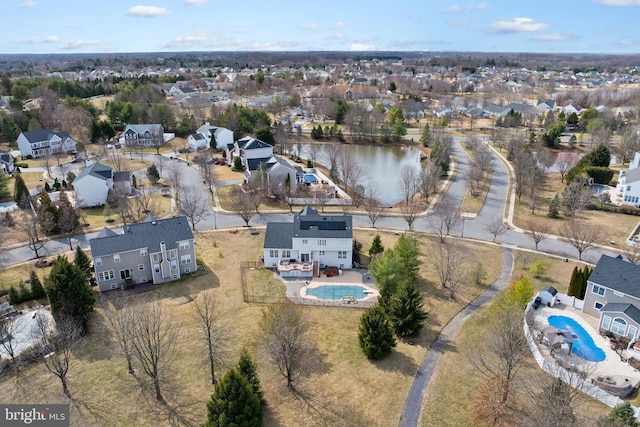 aerial view with a residential view