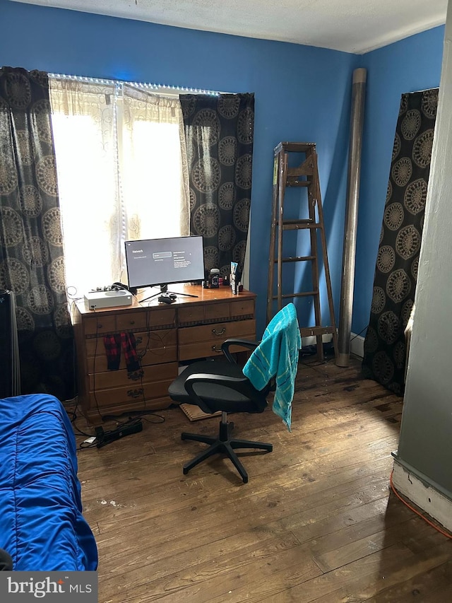 office space featuring hardwood / wood-style flooring