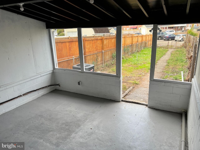 view of unfurnished sunroom