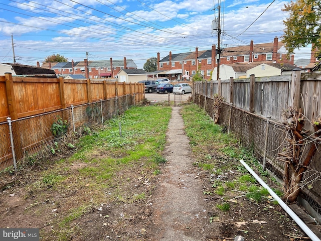 view of yard featuring fence