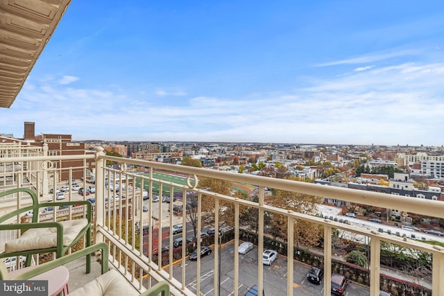 balcony with a city view