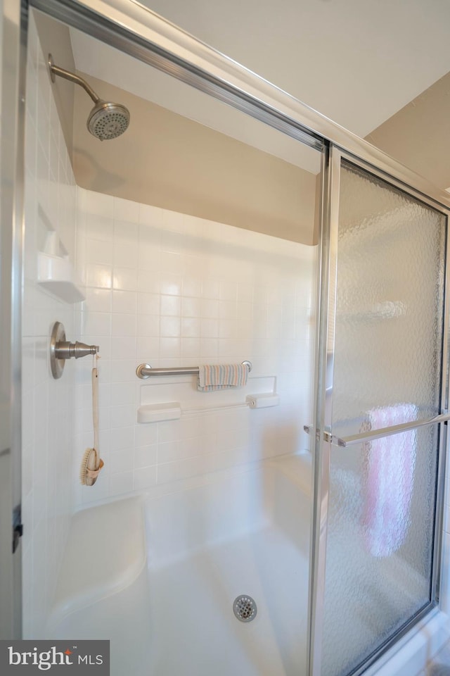 full bathroom featuring a shower with shower door