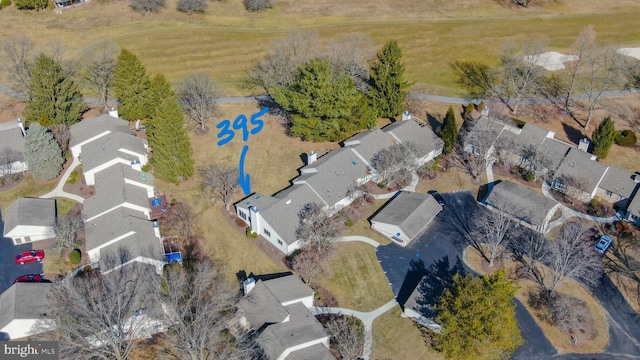 aerial view with a residential view