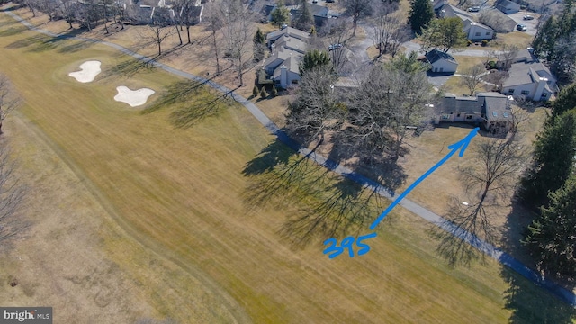 bird's eye view with a residential view