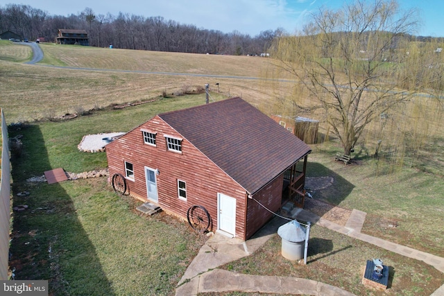 drone / aerial view featuring a rural view