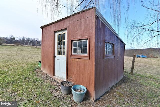 view of shed