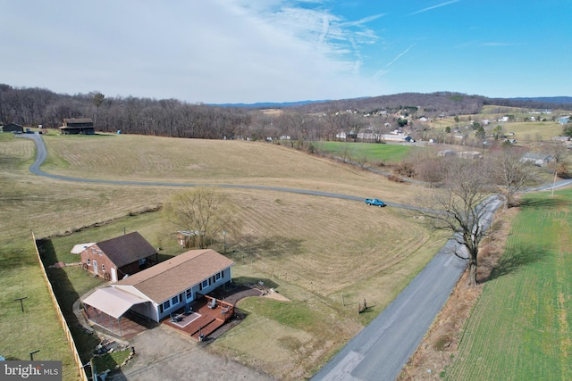 bird's eye view with a rural view