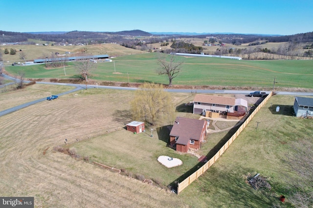 drone / aerial view featuring a rural view