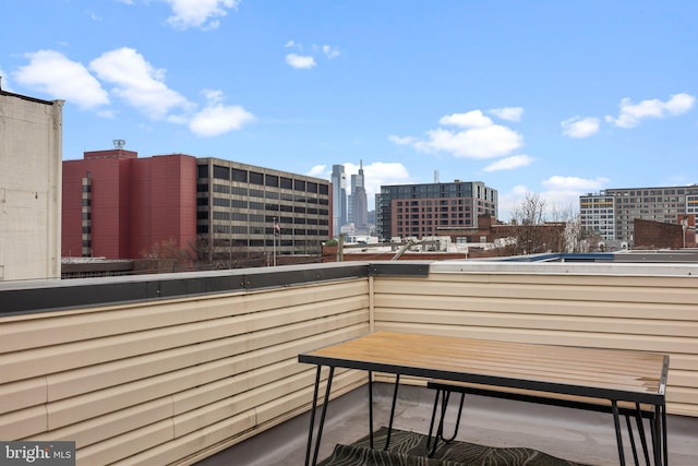 balcony with a city view