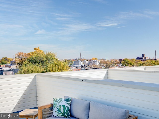 balcony with a view of city