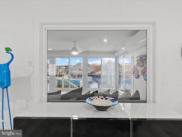 dining room featuring a ceiling fan