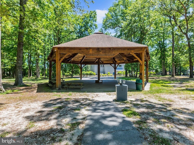 view of community featuring a gazebo