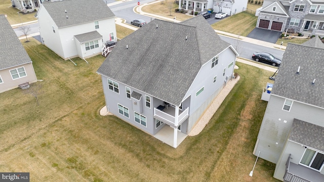 bird's eye view with a residential view