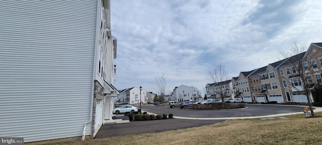 view of road with a residential view