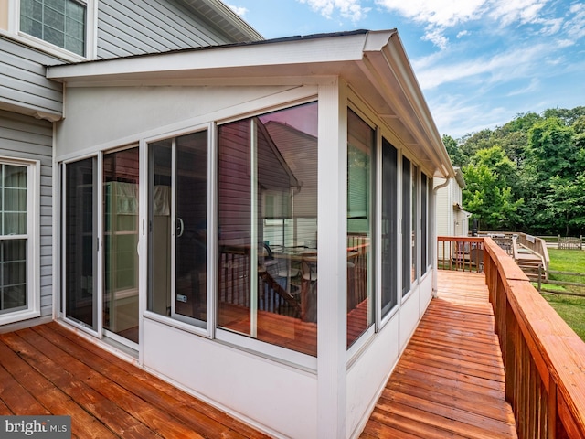 deck featuring a sunroom