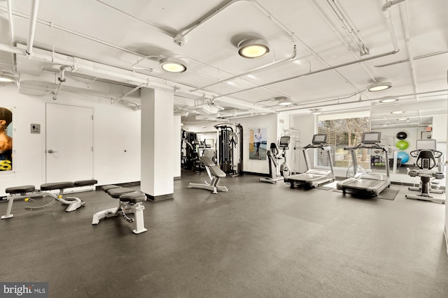 gym with baseboards