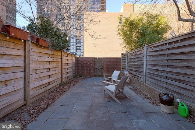 view of patio featuring a fenced backyard