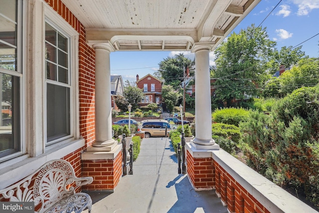 view of patio / terrace with a porch