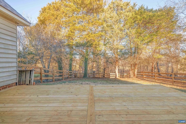 deck featuring a fenced backyard