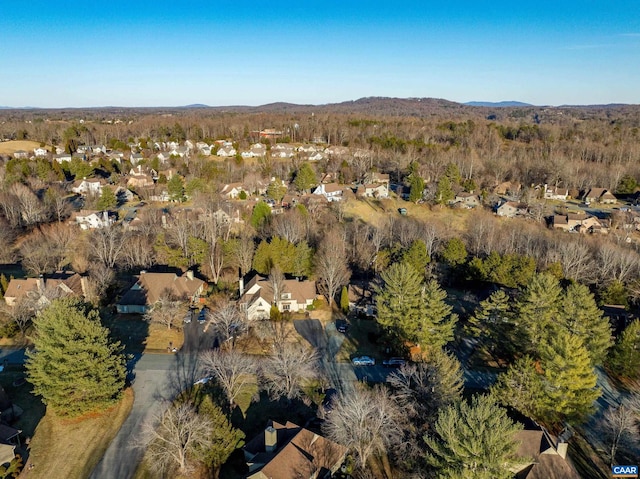 bird's eye view with a mountain view