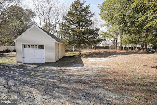 detached garage with driveway