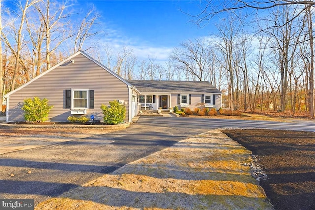 view of front of home featuring driveway