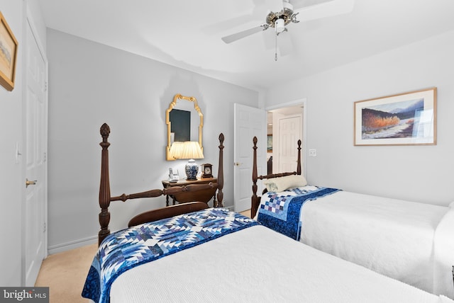 508 Limerick Cir Unit 304, Lutherville Timonium, MD 21093 - bedroom with light carpet, ceiling fan, and baseboards