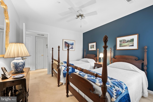 508 Limerick Cir Unit 304, Lutherville Timonium, MD 21093 - bedroom with light carpet, a ceiling fan, and baseboards