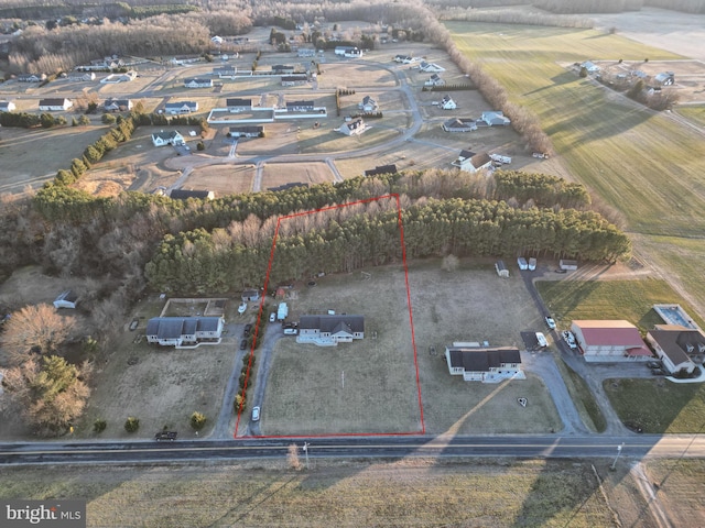 drone / aerial view featuring a rural view