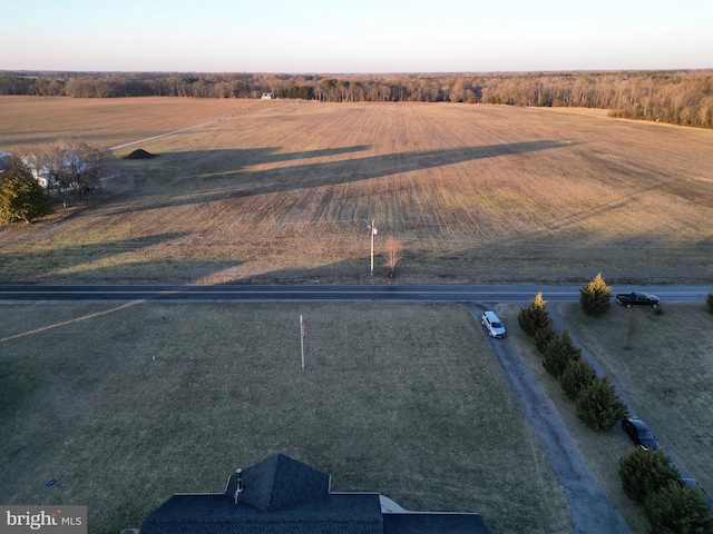 aerial view featuring a rural view