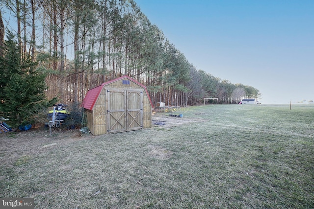 view of shed