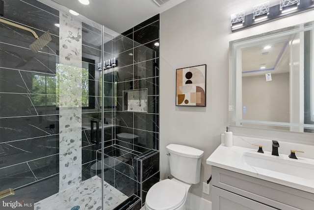 6935 Southridge Dr, Mclean, VA 22101 - bathroom with vanity, toilet, and a shower stall