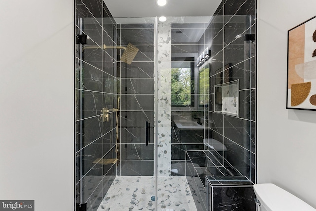 6935 Southridge Dr, Mclean, VA 22101 - full bath with toilet, a shower stall, and recessed lighting