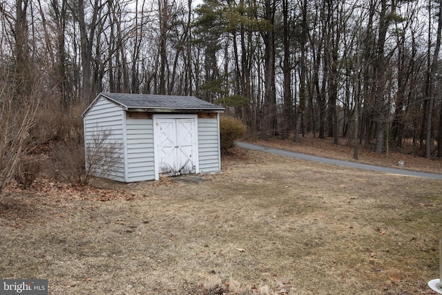 view of shed