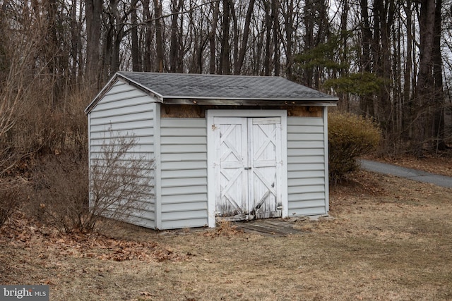 view of shed