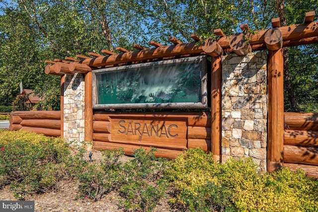 view of community sign