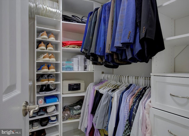 view of walk in closet